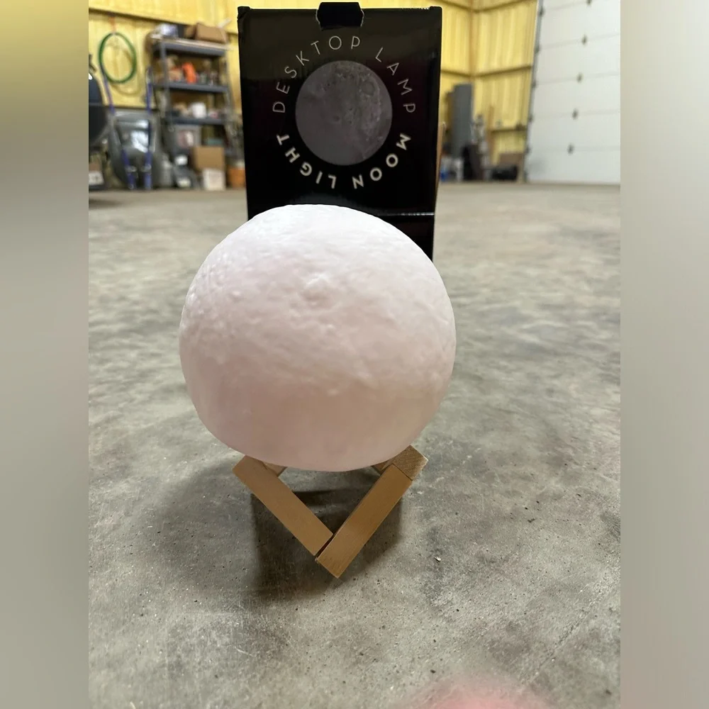 BMI Merchandise LED Wireless Moon Lamp with Wood Stand